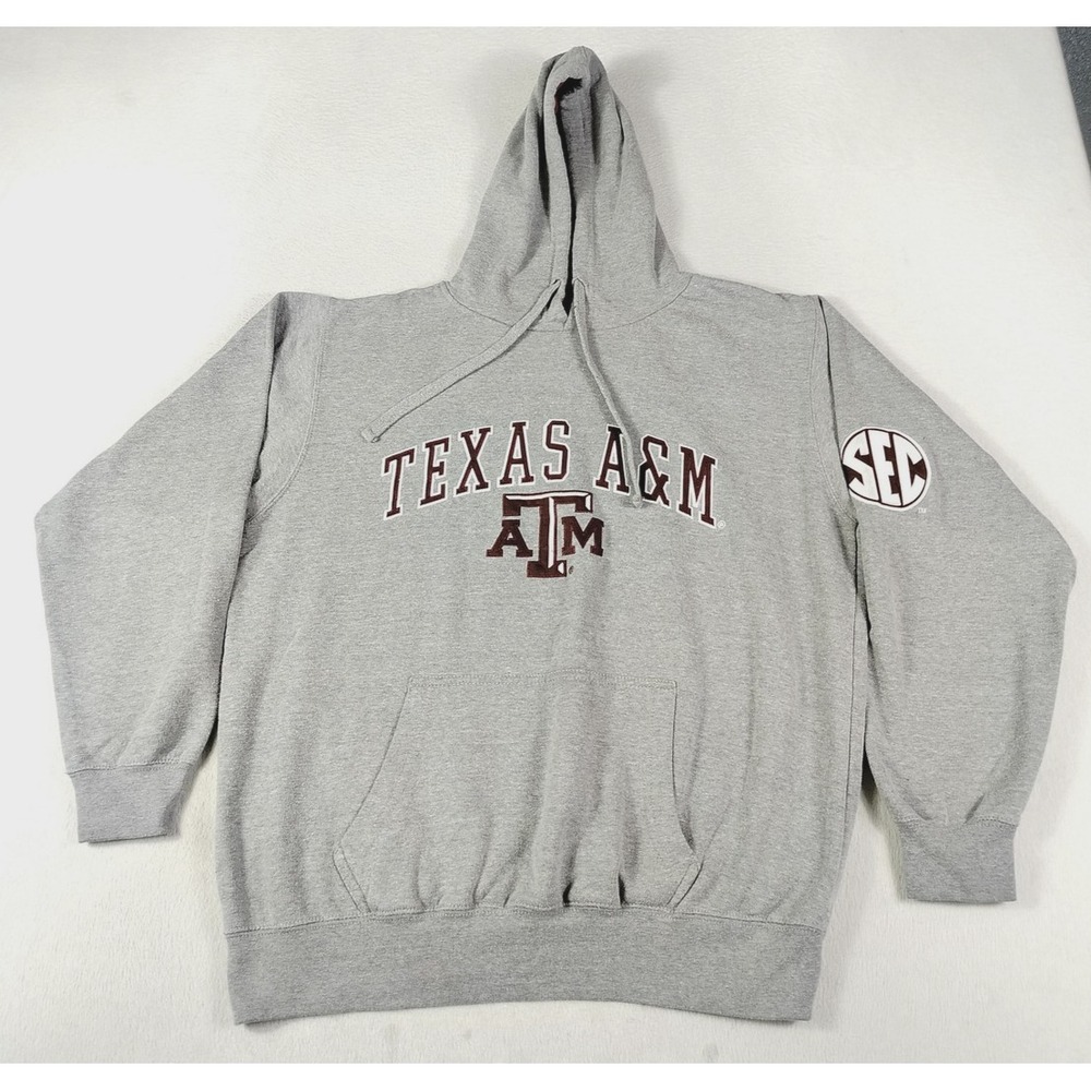Texas A&M Aggies Sweatshirt Men Small Gray NCAA Football Blue 84 Hoodie Reveille